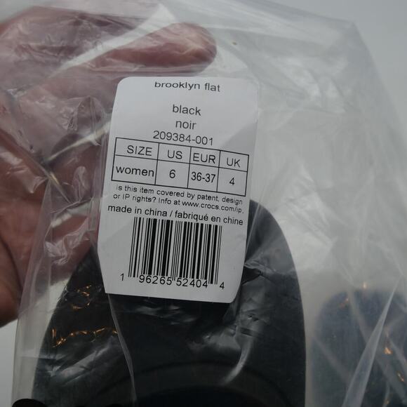 NEW Crocs Brooklyn Ballet Flats Women's 6  Black Balletcore Coquette Dress - Picture 7 of 10